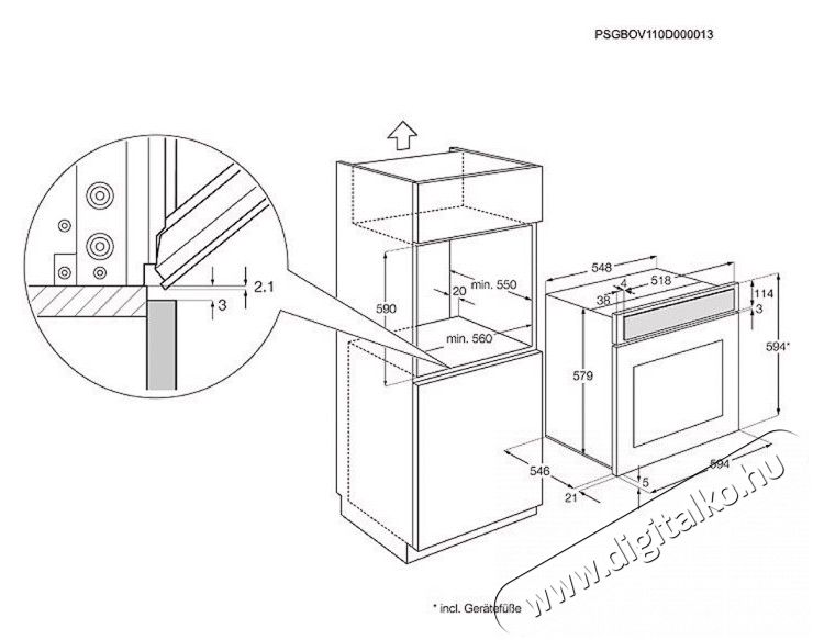 Electrolux EOB8851AOX elektromos sütő Konyhai termékek - Sütő-főzőlap, tűzhely (beépíthető) - Sütő (beépíthető) - 285556