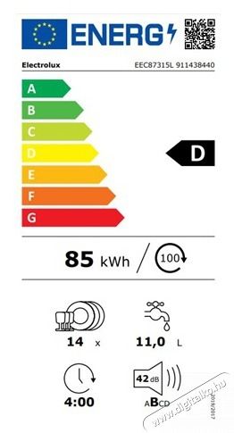 Electrolux EEC87315L be&eacute;p&iacute;thető mosogat&oacute;g&eacute;p 14 ter&iacute;t&eacute;k Konyhai term&eacute;kek - Mosogat&oacute;g&eacute;p - Norm&aacute;l (60cm) be&eacute;p&iacute;thető mosogat&oacute;g&eacute;p - 465266