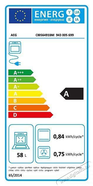 AEG CIB56491BM Elektromos tűzhely Konyhai term&eacute;kek - S&uuml;tő-főzőlap, tűzhely (szabadon&aacute;ll&oacute;) - Elektromos tűzhely (szabadon&aacute;ll&oacute;) - 505219