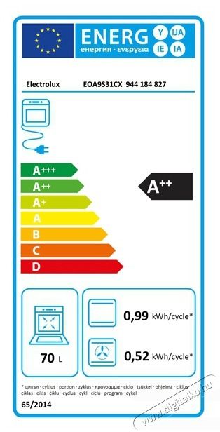 Electrolux EOA9S31CX SteamPro inox, be&eacute;p&iacute;thető, s&uuml;tőt&eacute;r: 70L, grill, l&eacute;gkever&eacute;s, gőzs&uuml;tő Konyhai term&eacute;kek - S&uuml;tő-főzőlap, tűzhely (be&eacute;p&iacute;thető) - S&uuml;tő (be&eacute;p&iacute;thető) - 514580