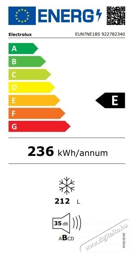 Electrolux EUN7NE18S be&eacute;p&iacute;thető fagyaszt&oacute;, 212l Konyhai term&eacute;kek - Hűtő, fagyaszt&oacute; (be&eacute;p&iacute;thető) - Fagyaszt&oacute;szekr&eacute;ny - 533316