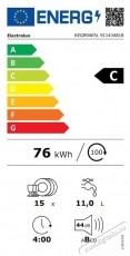 Electrolux KEGB9405L Be&eacute;p&iacute;thető mosogat&oacute;g&eacute;p, 15 ter&iacute;t&eacute;kes, 8 program, Inverter motor, C energiaoszt&aacute;ly, MaxiFlex, AirDry, QuickSelect, 60 cm Konyhai term&eacute;kek - Mosogat&oacute;g&eacute;p - Norm&aacute;l (60cm) be&eacute;p&iacute;thető mosogat&oacute;g&eacute;p - 533324