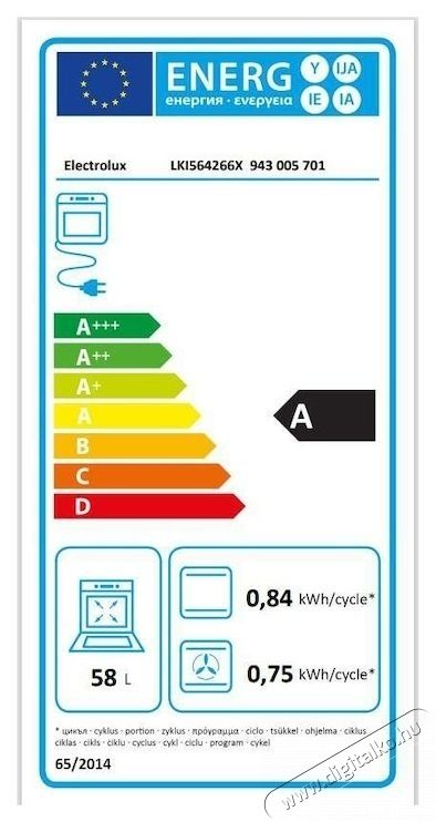 Electrolux LKI564266X Elektromos tűzhely Konyhai term&eacute;kek - S&uuml;tő-főzőlap, tűzhely (szabadon&aacute;ll&oacute;) - Elektromos tűzhely (szabadon&aacute;ll&oacute;) - 533332