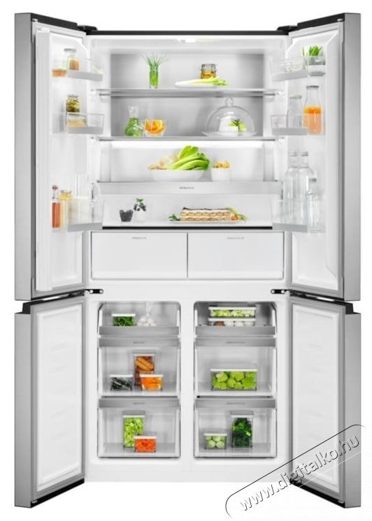 Electrolux ELT9VE52U0 Side by side hűtő, 522 l, NoFrost, E energiaoszt&aacute;ly, LCD kijelző, &Eacute;rint&eacute;svez&eacute;rl&eacute;s, LED vil&aacute;g&iacute;t&aacute;s, 190 cm, Rozsdamentes ac&eacute;l Konyhai term&eacute;kek - Hűtő, fagyaszt&oacute; (szabadon&aacute;ll&oacute;) - Amerikai t&iacute;pus&uacute; Side By Side hűtő - 535176