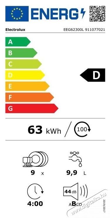 Electrolux EEG62300L Be&eacute;p&iacute;thető mosogat&oacute;g&eacute;p Konyhai term&eacute;kek - Mosogat&oacute;g&eacute;p - Keskeny (45cm-ig) be&eacute;p&iacute;thető mosogat&oacute;g&eacute;p - 535171