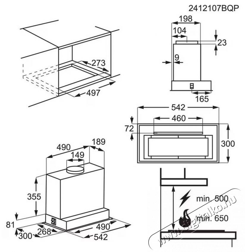 Electrolux LFG916K be&eacute;p&iacute;thető p&aacute;raelsz&iacute;v&oacute; Konyhai term&eacute;kek - P&aacute;raelsz&iacute;v&oacute; - Be&eacute;p&iacute;thető / kih&uacute;zhat&oacute; - 533306