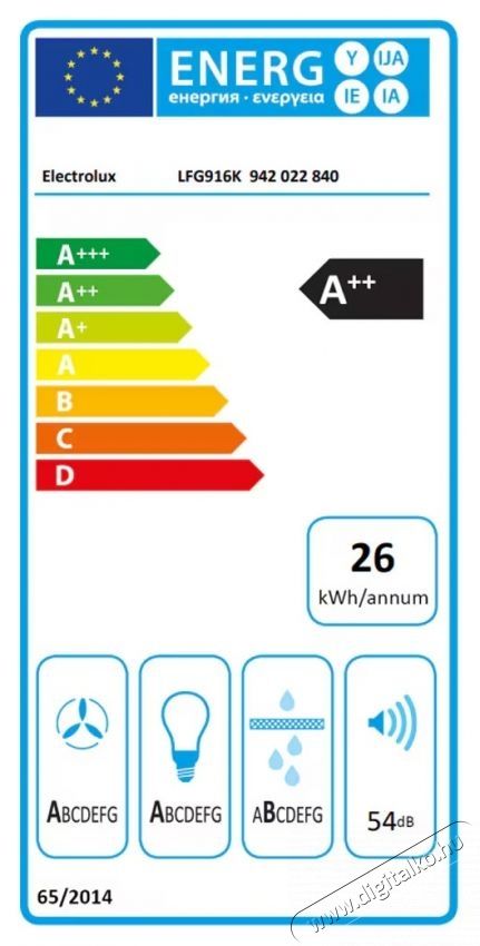 Electrolux LFG916K be&eacute;p&iacute;thető p&aacute;raelsz&iacute;v&oacute; Konyhai term&eacute;kek - P&aacute;raelsz&iacute;v&oacute; - Be&eacute;p&iacute;thető / kih&uacute;zhat&oacute; - 533306