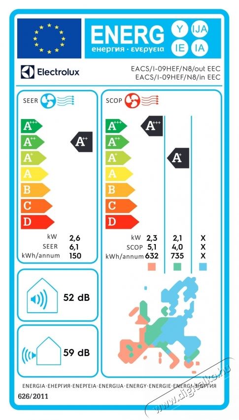 Electrolux EACS/I-09HEF kl&iacute;ma, 9000BTU, Inverteres, Fűt&eacute;s, Wi-Fi, R32, 4 ir&aacute;ny&uacute; legyez&eacute;s, I FEEL, Automatikus &uacute;jraind&iacute;t&aacute;s, A++/A+++ energiaoszt&aacute;ly H&aacute;ztart&aacute;s / Otthon / K&uuml;lt&eacute;r - Ventil&aacute;tor / L&eacute;gkondicion&aacute;l&oacute; - Split kl&iacute;ma - 536417