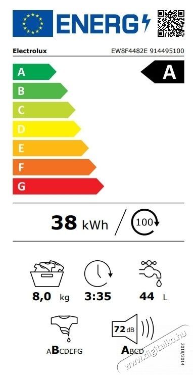 Electrolux Ecoline EW8F4484EU mos&oacute;g&eacute;p, 8kg, 1400 rpm, Inverter Motor, LED kijelző, SeamCare, Sensi Care, TimeManager, A energiaoszt&aacute;ly, Feh&eacute;r H&aacute;ztart&aacute;s / Otthon / K&uuml;lt&eacute;r - Mos&oacute;g&eacute;p / sz&aacute;r&iacute;t&oacute;g&eacute;p - El&ouml;lt&ouml;ltős norm&aacute;l (60cm-ig) mos&oacute;g&eacute;p - 536442