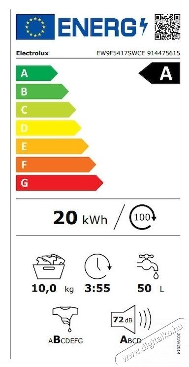 Electrolux EW9F5417SWCE PerfectCare800 Ecoline mos&oacute;g&eacute;p, 10 kg, 1400 fordulat/perc, A energiaoszt&aacute;ly H&aacute;ztart&aacute;s / Otthon / K&uuml;lt&eacute;r - Mos&oacute;g&eacute;p / sz&aacute;r&iacute;t&oacute;g&eacute;p - El&ouml;lt&ouml;ltős norm&aacute;l (60cm-ig) mos&oacute;g&eacute;p - 536445