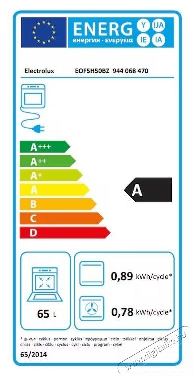 Electrolux EOF5H50BZ Be&eacute;p&iacute;thető elektromos s&uuml;tő, 65 l, időz&iacute;tő, grill, A energiaoszt&aacute;ly, Fekete Konyhai term&eacute;kek - S&uuml;tő-főzőlap, tűzhely (be&eacute;p&iacute;thető) - S&uuml;tő (be&eacute;p&iacute;thető) - 537772