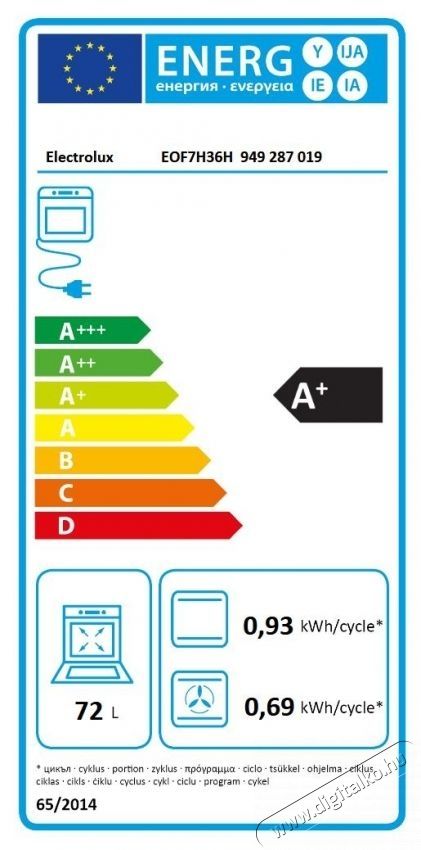 Electrolux EOF7H36H Be&eacute;p&iacute;thető s&uuml;tő Konyhai term&eacute;kek - S&uuml;tő-főzőlap, tűzhely (be&eacute;p&iacute;thető) - S&uuml;tő (be&eacute;p&iacute;thető) - 540839