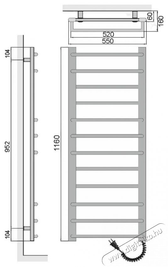 ELIZ EBS 12/55 AF-W H&aacute;ztart&aacute;s / Otthon / K&uuml;lt&eacute;r - Fűt&eacute;s - Fali fűtőtest - 529449