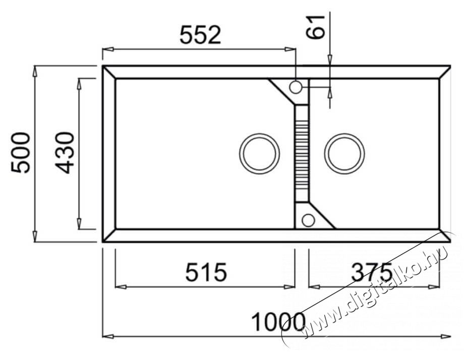 Elleci LGT49068 Tekno 490 G68 Bianco granitek mosogatótálca Konyhai termékek - Mosogató - Mosogatótálca - 359516