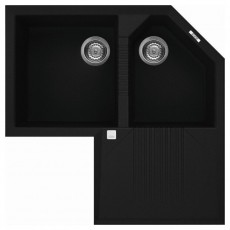 Elleci LGTCOR40 Tekno Corner G40 Nero granitek mosogatótálca Konyhai termékek - Mosogató - Mosogatótálca - 359537