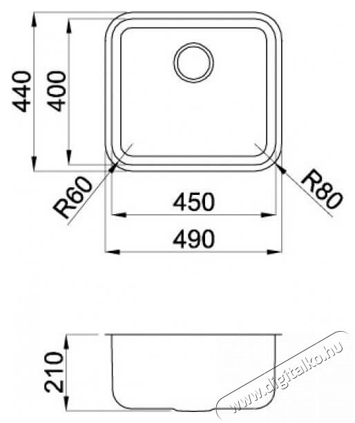 Elleci LIC450SACPUN15 Space 450 R15 Munkalap alá szerelhető mosogatótálca - inox Konyhai termékek - Mosogató - Mosogatótálca - 359455