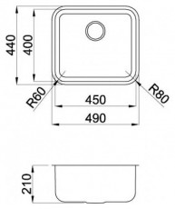 Elleci LIC450SACPUN15 Space 450 R15 Munkalap alá szerelhető mosogatótálca - inox Konyhai termékek - Mosogató - Mosogatótálca - 359455