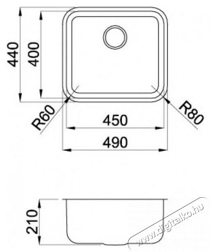 Elleci LIC450SACPUN15 Space 450 R15 Munkalap alá szerelhető mosogatótálca - inox Konyhai termékek - Mosogató - Mosogatótálca - 359455