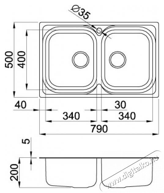 Elleci LIK350SAC Sky 350 mosogatótálca - inox Konyhai termékek - Mosogató - Mosogatótálca - 359436