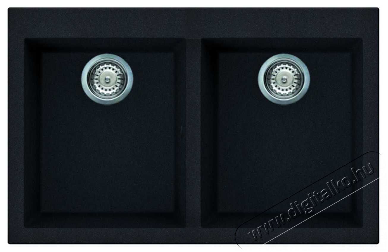 Elleci LGQ35040 Quadra 350 G40 Nero granitek mosogatótálca Konyhai termékek - Mosogató - Mosogatótálca - 359370