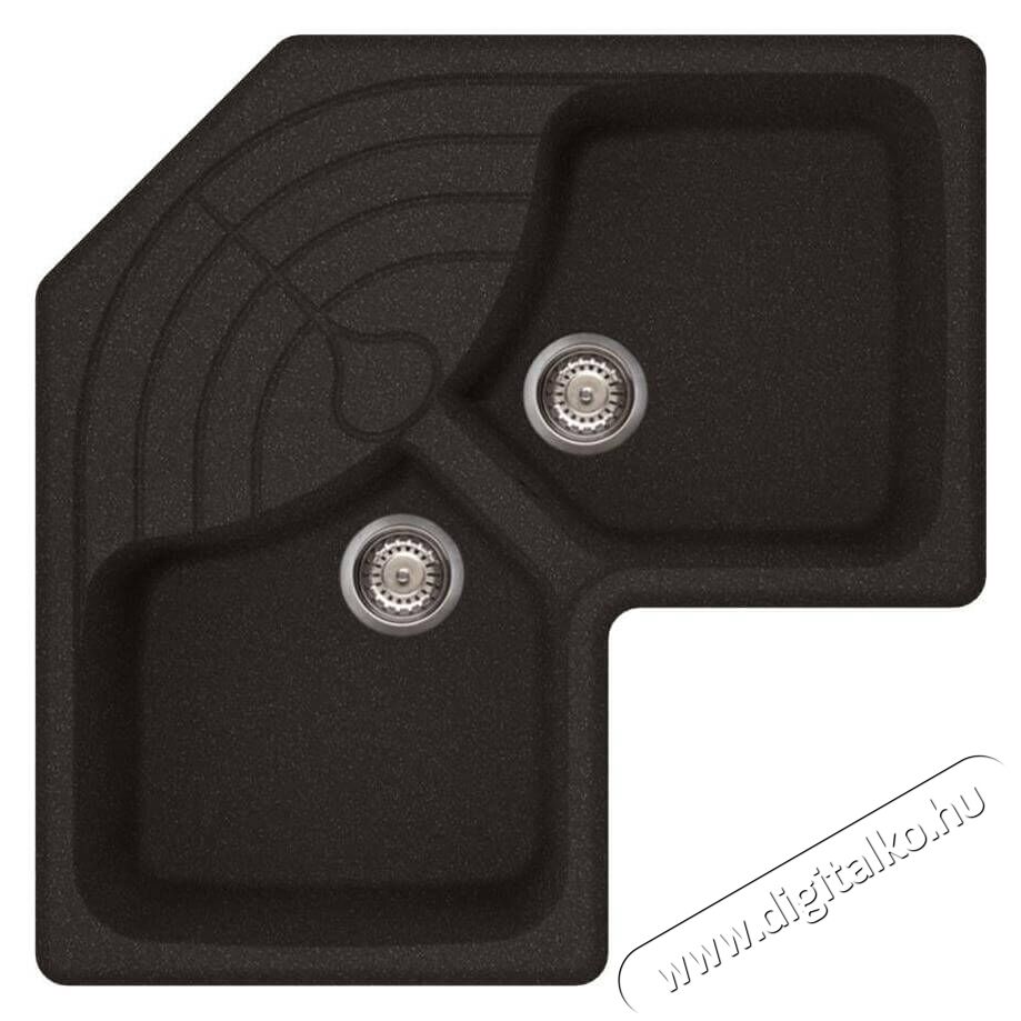 Elleci LGMCOR54 Master CORNER G54 Nero Pietra granitek mosogatótálca Konyhai termékek - Mosogató - Mosogatótálca - 359138