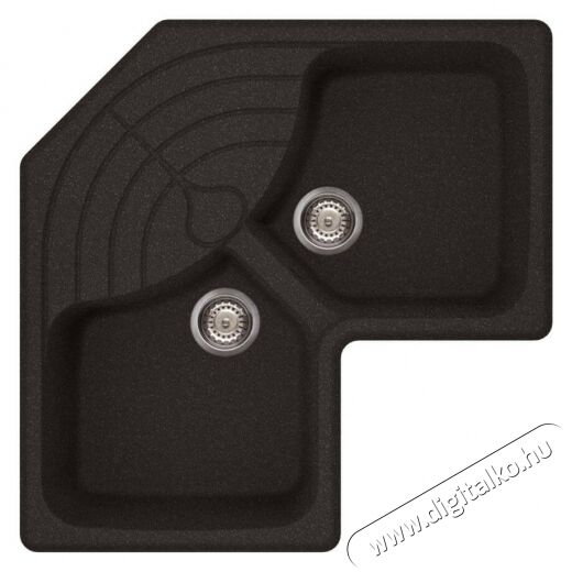 Elleci LGMCOR54 Master CORNER G54 Nero Pietra granitek mosogatótálca Konyhai termékek - Mosogató - Mosogatótálca - 359138