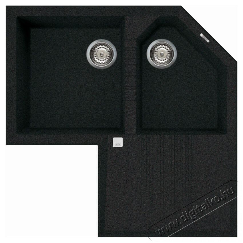 Elleci LGTCOR59 Tekno Corner G59 Antracite granitek mosogatótálca Konyhai termékek - Mosogató - Mosogatótálca - 359534