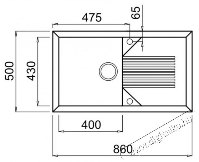 Elleci LGT40068 Tekno 400 G68 Bianco granitek mosogatótálca Konyhai termékek - Mosogató - Mosogatótálca - 359483