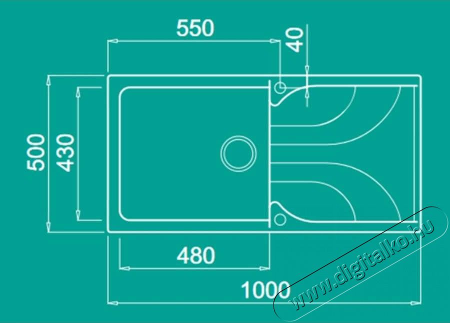 Elleci Ego 480 G48 Cemento mosogatótálca (LGE48048) Konyhai termékek - Mosogató - Mosogatótálca - 358916