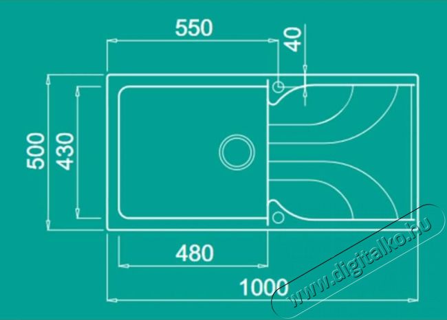 Elleci Ego 480 G48 Cemento mosogatótálca (LGE48048) Konyhai termékek - Mosogató - Mosogatótálca - 358916