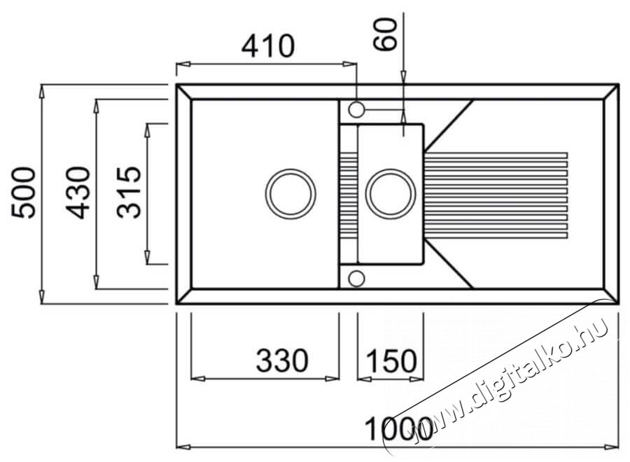 Elleci LGT47548 Tekno 475 G48 Cemento granitek mosogatótálca Konyhai termékek - Mosogató - Mosogatótálca - 359501