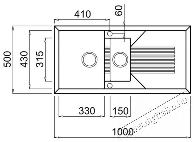 Elleci LGT47548 Tekno 475 G48 Cemento granitek mosogatótálca Konyhai termékek - Mosogató - Mosogatótálca - 359501