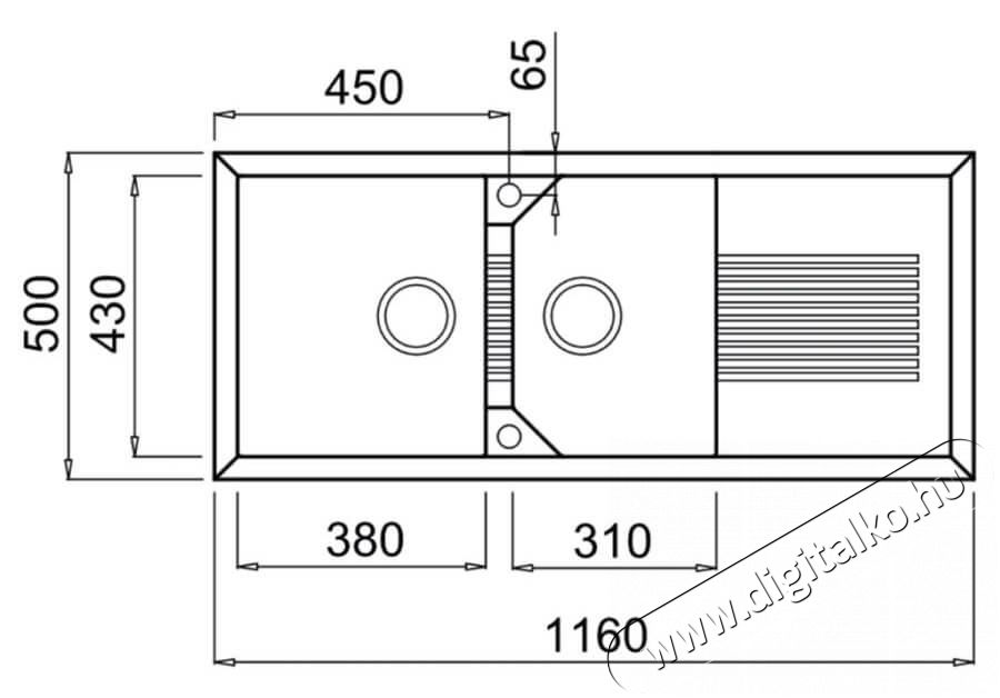 Elleci LGT50068 Tekno 500 G68 Bianco granitek mosogatótálca Konyhai termékek - Mosogató - Mosogatótálca - 359524