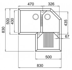 Elleci LGTCOR59 Tekno Corner G59 Antracite granitek mosogatótálca Konyhai termékek - Mosogató - Mosogatótálca - 359534