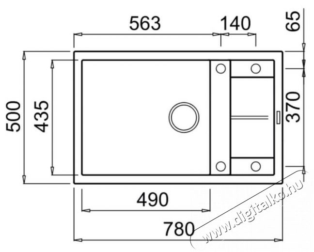 Elleci LGU31068 Unico 310 G68 Bianco granitek mosogatótálca Konyhai termékek - Mosogató - Mosogatótálca - 359567