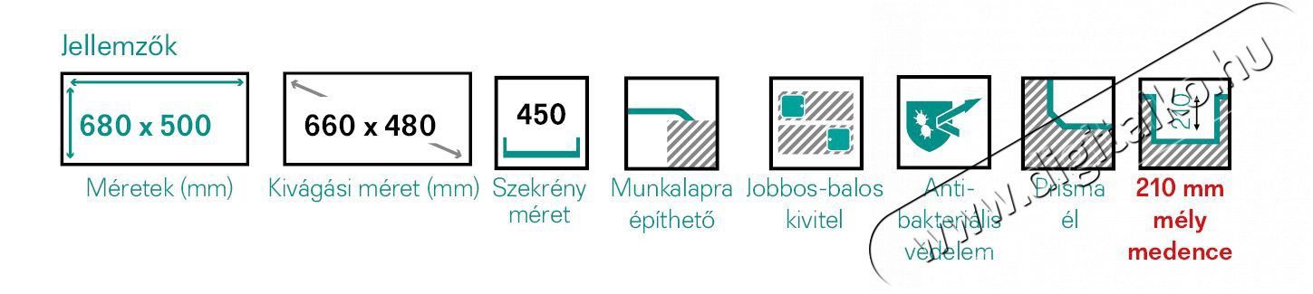 Elleci LGY13552 Easy 135 G52 Bianco Pietra Granitek mosogatótálca Konyhai termékek - Mosogató - Mosogatótálca - 358735