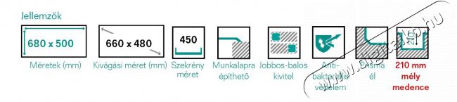 Elleci LGY13552 Easy 135 G52 Bianco Pietra Granitek mosogatótálca Konyhai termékek - Mosogató - Mosogatótálca - 358735