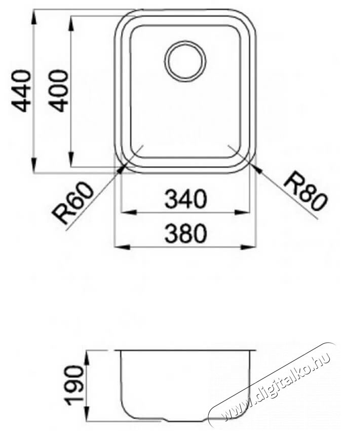 Elleci LIC340SACPUN15 Space 340 R15 Munkalap alá szerelhető mosogatótálca - inox Konyhai termékek - Mosogató - Mosogatótálca - 359451
