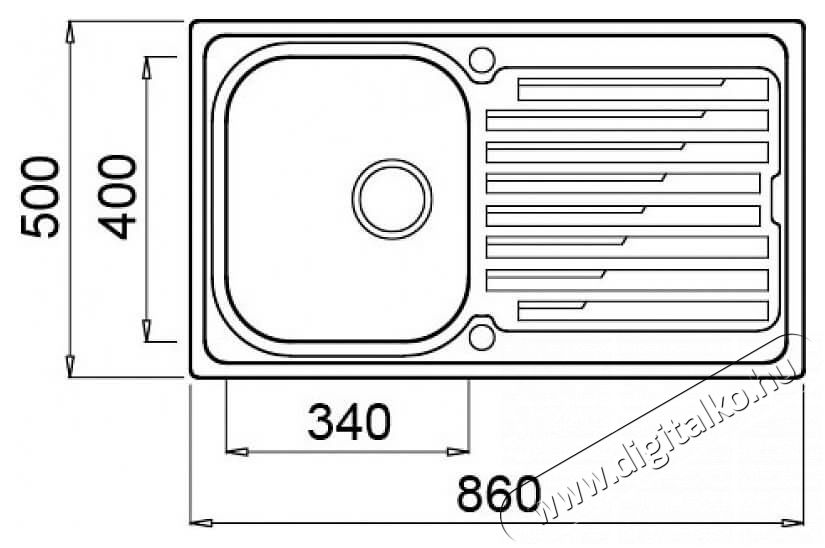 Elleci LIK400SACSX Sky 400 SX mosogatótálca - inox Konyhai termékek - Mosogató - Mosogatótálca - 359439