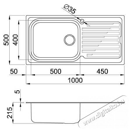 Elleci LIK480SACDX Sky 480 DX mosogatótálca - inox Konyhai termékek - Mosogató - Mosogatótálca - 359443