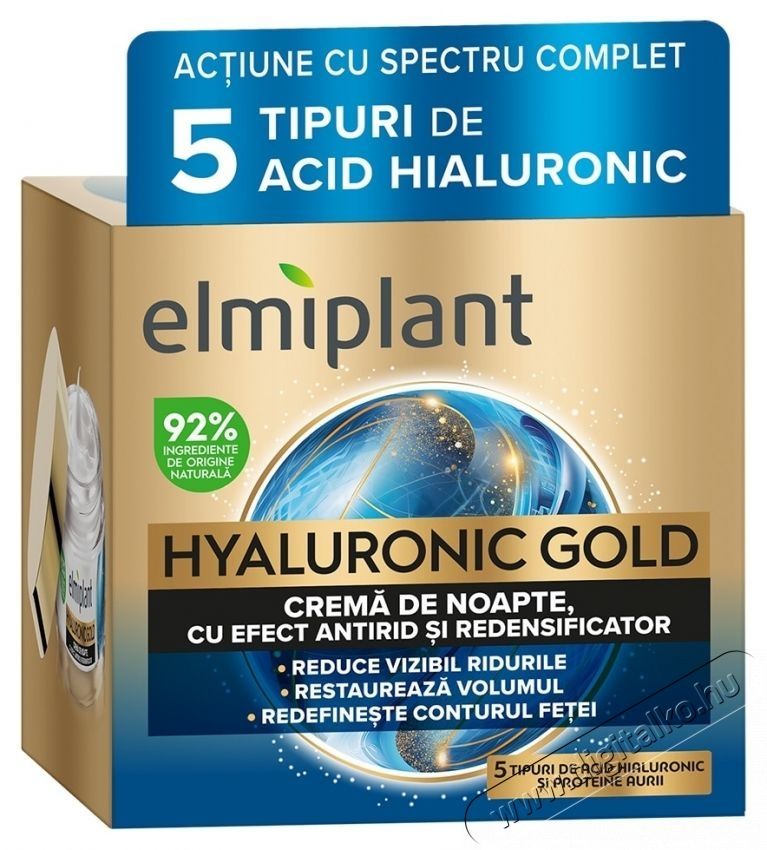Elmiplant Hyaluronic Gold &eacute;jjeli arckr&eacute;m, Nőknek, 50 ml Sz&eacute;ps&eacute;g&aacute;pol&aacute;s / Eg&eacute;szs&eacute;g - Arc / bőr &aacute;pol&aacute;s - Kieg&eacute;sz&iacute;tő - 536468