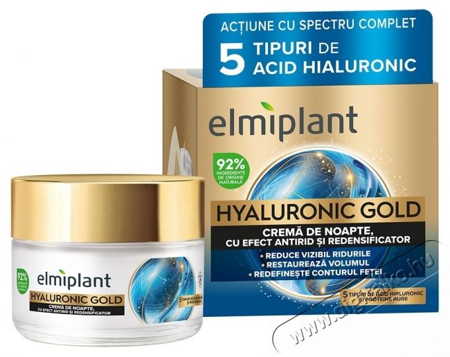 Elmiplant Hyaluronic Gold &eacute;jjeli arckr&eacute;m, Nőknek, 50 ml Sz&eacute;ps&eacute;g&aacute;pol&aacute;s / Eg&eacute;szs&eacute;g - Arc / bőr &aacute;pol&aacute;s - Kieg&eacute;sz&iacute;tő - 536468