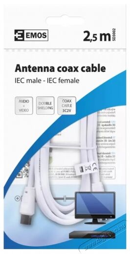 Emos SD3002 2,5m Tv antenna kábel Tv kiegészítők - Kábel / csatlakozó - Koax antenna kábel - 369379
