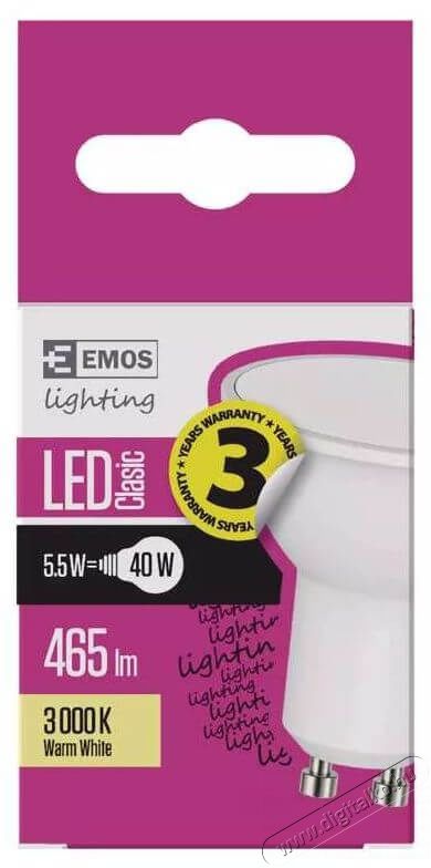 Emos ZQ8350 CLASSIC 5,5W GU10 465 lumen meleg fehér LED spot izzó Egyéb - Nem forgalmazzuk ! - 369456
