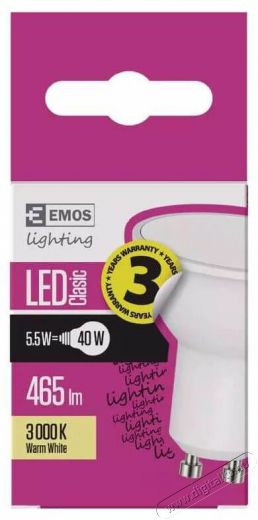 Emos ZQ8350 CLASSIC 5,5W GU10 465 lumen meleg fehér LED spot izzó Egyéb - Nem forgalmazzuk ! - 369456