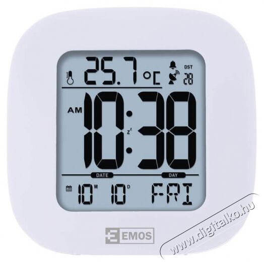 Emos E0126 rádióvezérelt digitális ébresztő óra Háztartás / Otthon / Kültér - Óra - Ébresztőóra - 337028