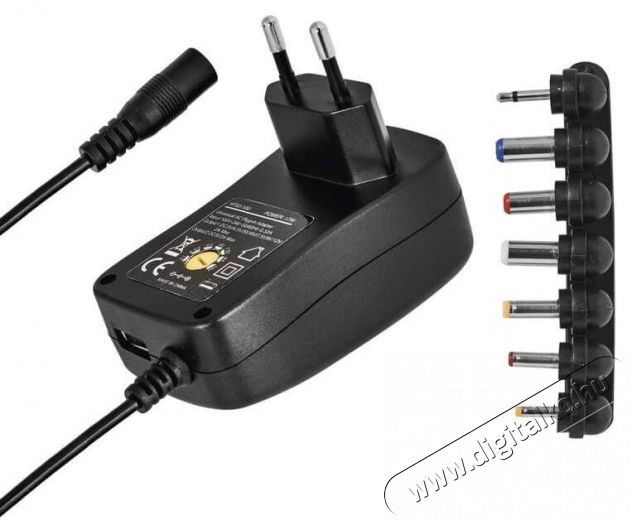 Emos N3112 univerzális hálózati adapter USB aljzattal - 1500mA Háztartás / Otthon / Kültér - Világítás / elektromosság - Hálózati elosztó / hosszabbító / adapter - 369303