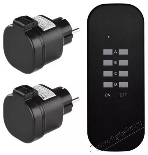 Emos P0068 IP44 2db-os távirányítható hálózati aljzat Háztartás / Otthon / Kültér - Világítás / elektromosság - Hálózati elosztó / hosszabbító / adapter - 380076