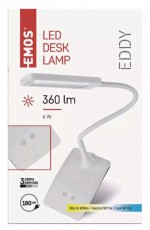 Emos Z7599W Eddy fehér asztali LED lámpa Háztartás / Otthon / Kültér - Világítás / elektromosság - Asztali lámpa - 386747