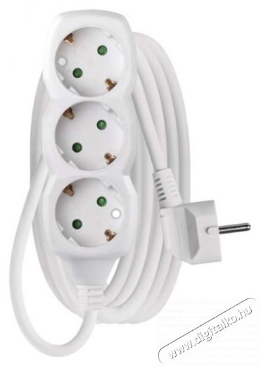 Emos P0323R 3 aljzat 3méter 1,5mm2 fehér hosszabbító Háztartás / Otthon / Kültér - Világítás / elektromosság - Hálózati elosztó / hosszabbító / adapter - 398877